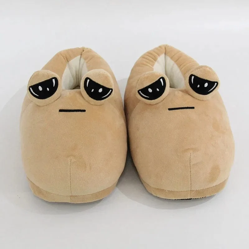 The Maw Pou Baumwoll-Slipper Anime Plüsch-Hausschuhe Kawaii Cartoon Weich Gefüllte Flauschige Dicke Rutschfeste Schuhe Alien Pou Puppe Home Indo