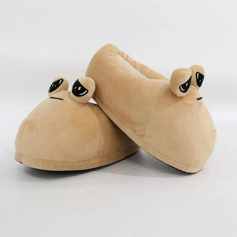 The Maw Pou Baumwoll-Slipper Anime Plüsch-Hausschuhe Kawaii Cartoon Weich Gefüllte Flauschige Dicke Rutschfeste Schuhe Alien Pou Puppe Home Indo