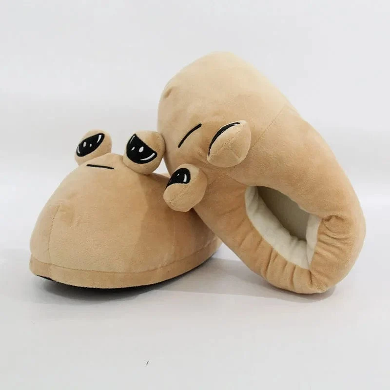 The Maw Pou Baumwoll-Slipper Anime Plüsch-Hausschuhe Kawaii Cartoon Weich Gefüllte Flauschige Dicke Rutschfeste Schuhe Alien Pou Puppe Home Indo
