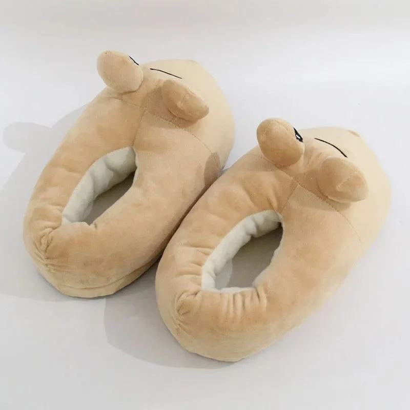 The Maw Pou Baumwoll-Slipper Anime Plüsch-Hausschuhe Kawaii Cartoon Weich Gefüllte Flauschige Dicke Rutschfeste Schuhe Alien Pou Puppe Home Indo