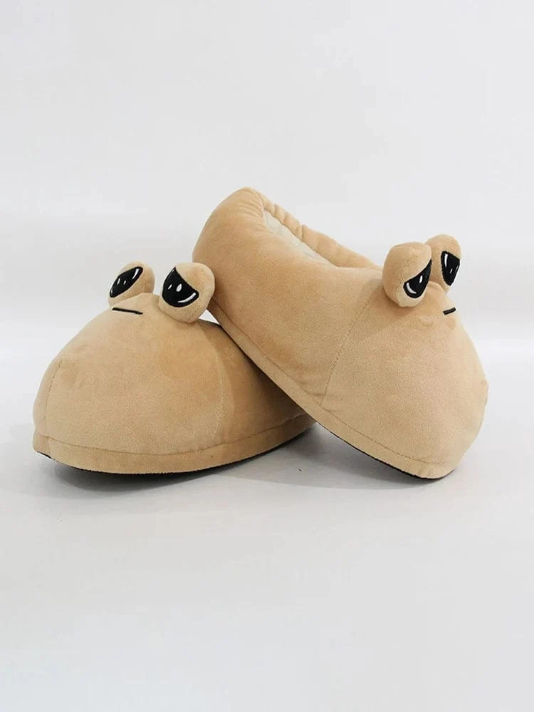 The Maw Pou Baumwoll-Slipper Anime Plüsch-Hausschuhe Kawaii Cartoon Weich Gefüllte Flauschige Dicke Rutschfeste Schuhe Alien Pou Puppe Home Indo