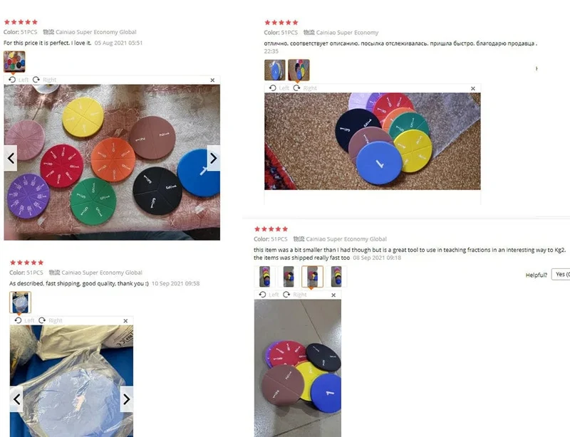 9Set EVA rund geformte Brüche Instrument Montessori Mathematik pädagogisches Spielzeug Mathematik lernen Werkzeug Student Lehre Geschenke