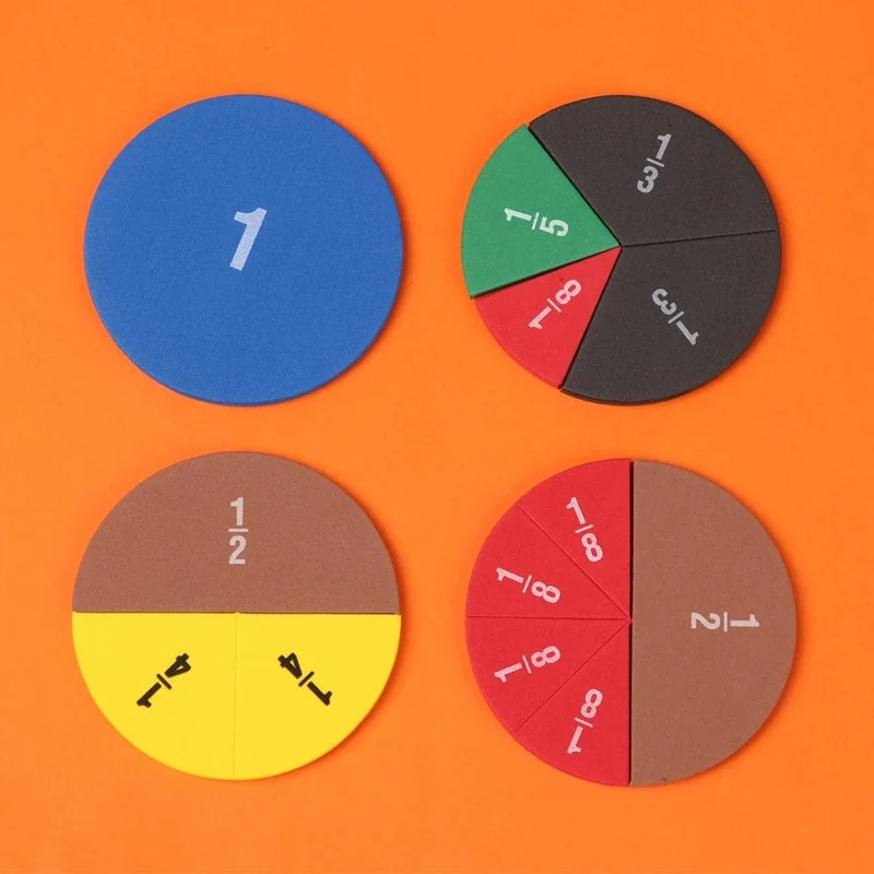9Set EVA rund geformte Brüche Instrument Montessori Mathematik pädagogisches Spielzeug Mathematik lernen Werkzeug Student Lehre Geschenke