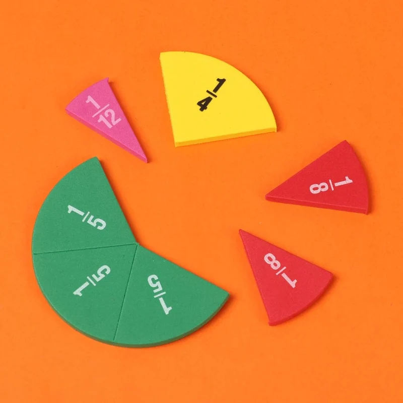 9Set EVA rund geformte Brüche Instrument Montessori Mathematik pädagogisches Spielzeug Mathematik lernen Werkzeug Student Lehre Geschenke