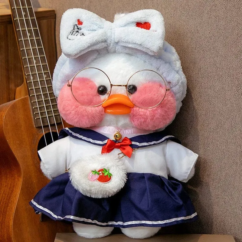 Neues Plüsch, süße Lalafanfan-Ente, Café-Ente, 30 cm, Puppe, Plüschtier, gefüllte weiche Puppe, Kawaii-Tierkissen, Geburtstagsgeschenk für Kinder