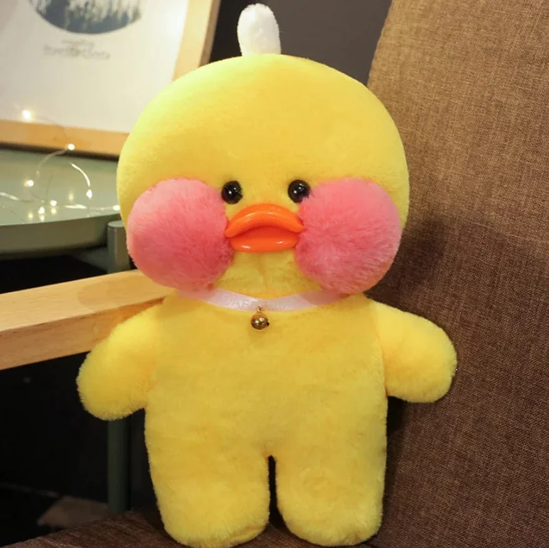 Neues Plüsch, süße Lalafanfan-Ente, Café-Ente, 30 cm, Puppe, Plüschtier, gefüllte weiche Puppe, Kawaii-Tierkissen, Geburtstagsgeschenk für Kinder