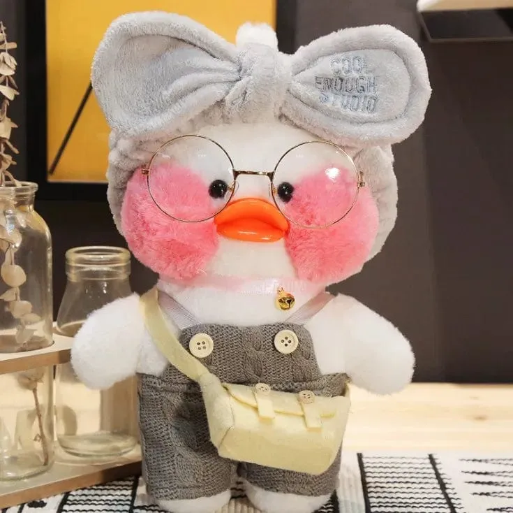 Neues Plüsch, süße Lalafanfan-Ente, Café-Ente, 30 cm, Puppe, Plüschtier, gefüllte weiche Puppe, Kawaii-Tierkissen, Geburtstagsgeschenk für Kinder