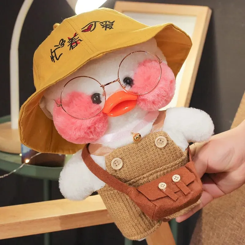 Neues Plüsch, süße Lalafanfan-Ente, Café-Ente, 30 cm, Puppe, Plüschtier, gefüllte weiche Puppe, Kawaii-Tierkissen, Geburtstagsgeschenk für Kinder