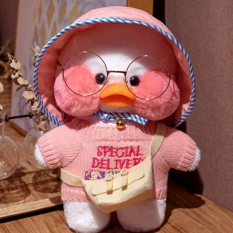 Neues Plüsch, süße Lalafanfan-Ente, Café-Ente, 30 cm, Puppe, Plüschtier, gefüllte weiche Puppe, Kawaii-Tierkissen, Geburtstagsgeschenk für Kinder