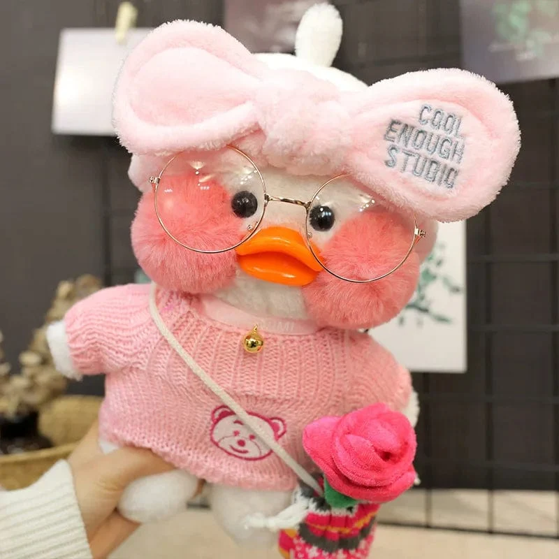 Neues Plüsch, süße Lalafanfan-Ente, Café-Ente, 30 cm, Puppe, Plüschtier, gefüllte weiche Puppe, Kawaii-Tierkissen, Geburtstagsgeschenk für Kinder