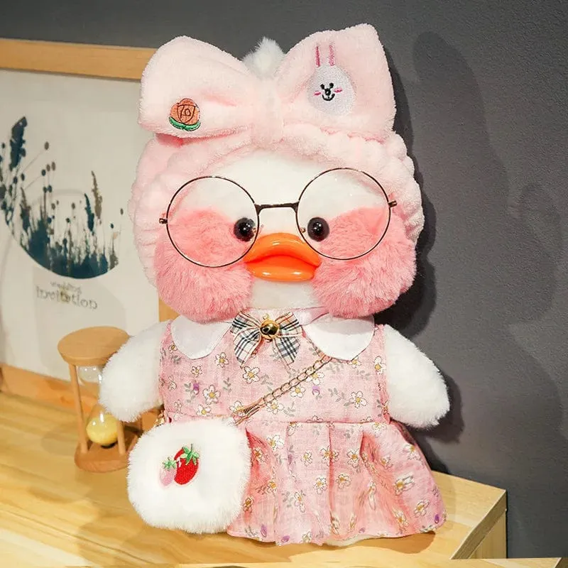 Neues Plüsch, süße Lalafanfan-Ente, Café-Ente, 30 cm, Puppe, Plüschtier, gefüllte weiche Puppe, Kawaii-Tierkissen, Geburtstagsgeschenk für Kinder