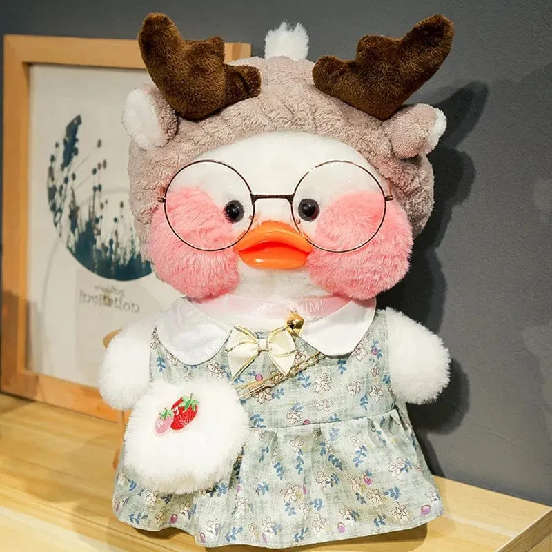 Neues Plüsch, süße Lalafanfan-Ente, Café-Ente, 30 cm, Puppe, Plüschtier, gefüllte weiche Puppe, Kawaii-Tierkissen, Geburtstagsgeschenk für Kinder