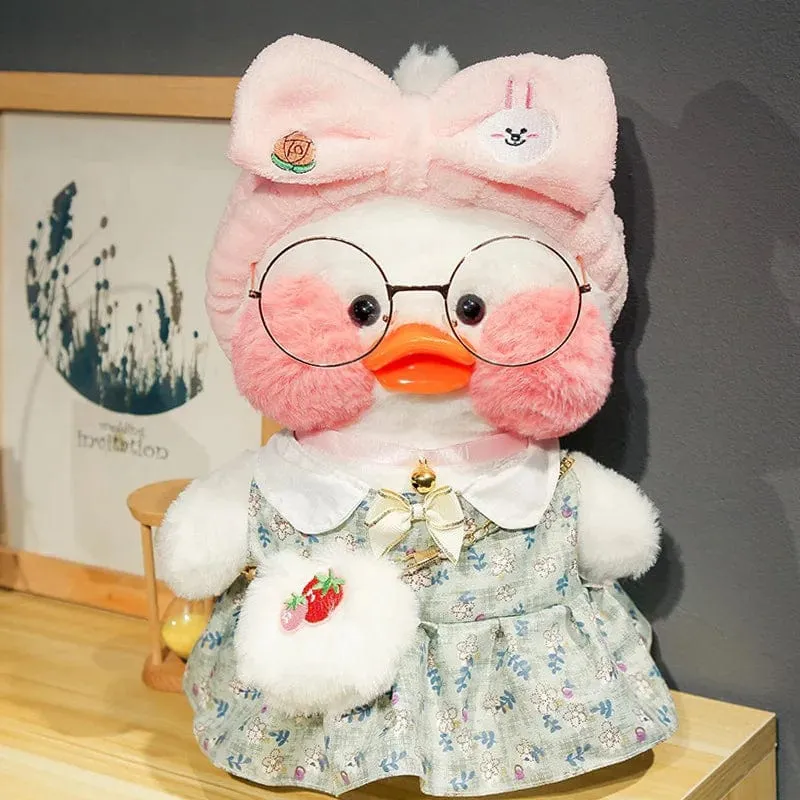Neues Plüsch, süße Lalafanfan-Ente, Café-Ente, 30 cm, Puppe, Plüschtier, gefüllte weiche Puppe, Kawaii-Tierkissen, Geburtstagsgeschenk für Kinder