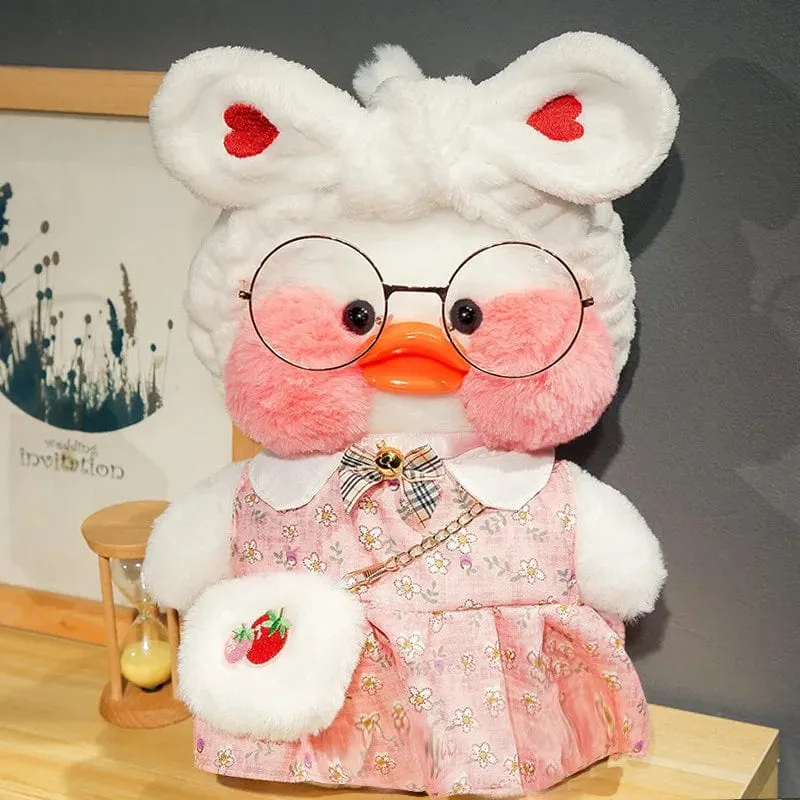 Neues Plüsch, süße Lalafanfan-Ente, Café-Ente, 30 cm, Puppe, Plüschtier, gefüllte weiche Puppe, Kawaii-Tierkissen, Geburtstagsgeschenk für Kinder