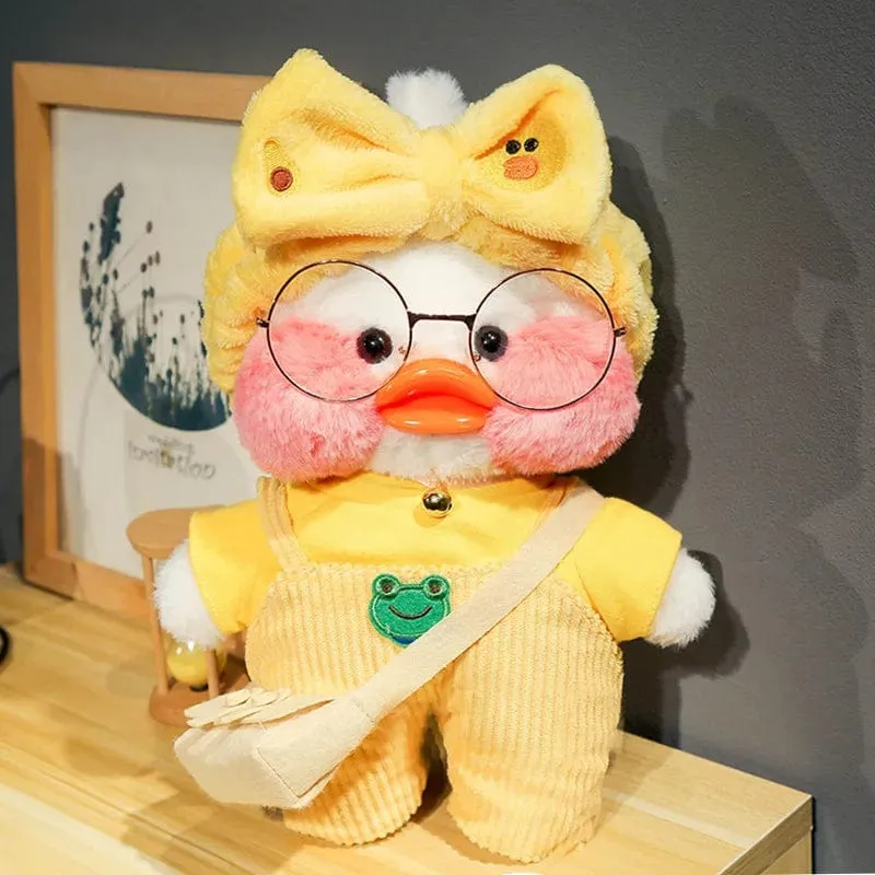 Neues Plüsch, süße Lalafanfan-Ente, Café-Ente, 30 cm, Puppe, Plüschtier, gefüllte weiche Puppe, Kawaii-Tierkissen, Geburtstagsgeschenk für Kinder
