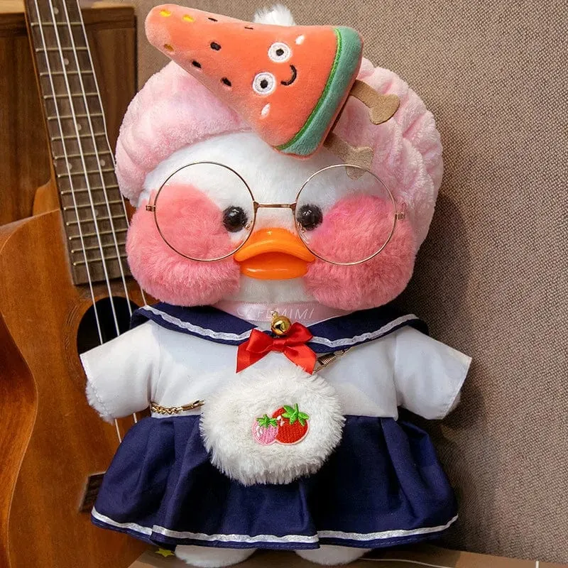 Neues Plüsch, süße Lalafanfan-Ente, Café-Ente, 30 cm, Puppe, Plüschtier, gefüllte weiche Puppe, Kawaii-Tierkissen, Geburtstagsgeschenk für Kinder