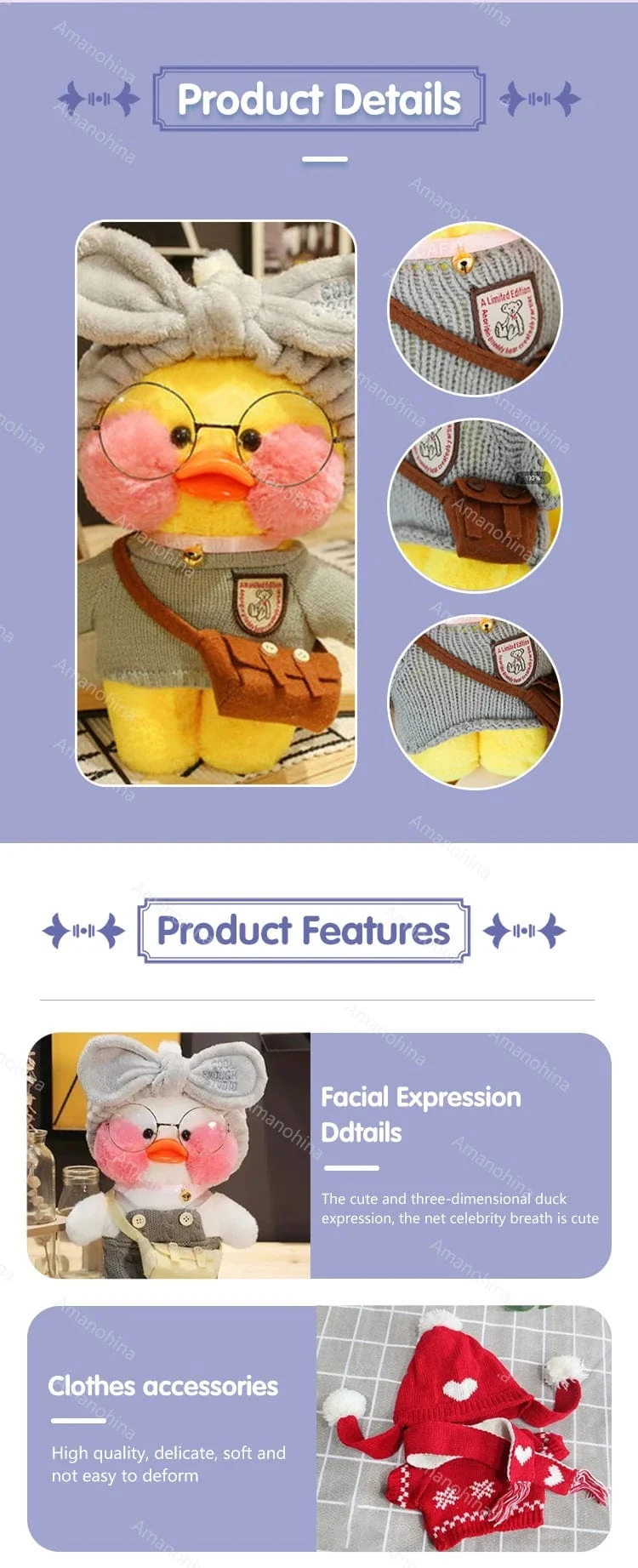 Neues Plüsch, süße Lalafanfan-Ente, Café-Ente, 30 cm, Puppe, Plüschtier, gefüllte weiche Puppe, Kawaii-Tierkissen, Geburtstagsgeschenk für Kinder