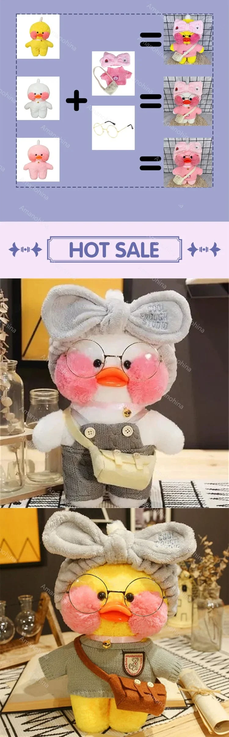 Neues Plüsch, süße Lalafanfan-Ente, Café-Ente, 30 cm, Puppe, Plüschtier, gefüllte weiche Puppe, Kawaii-Tierkissen, Geburtstagsgeschenk für Kinder