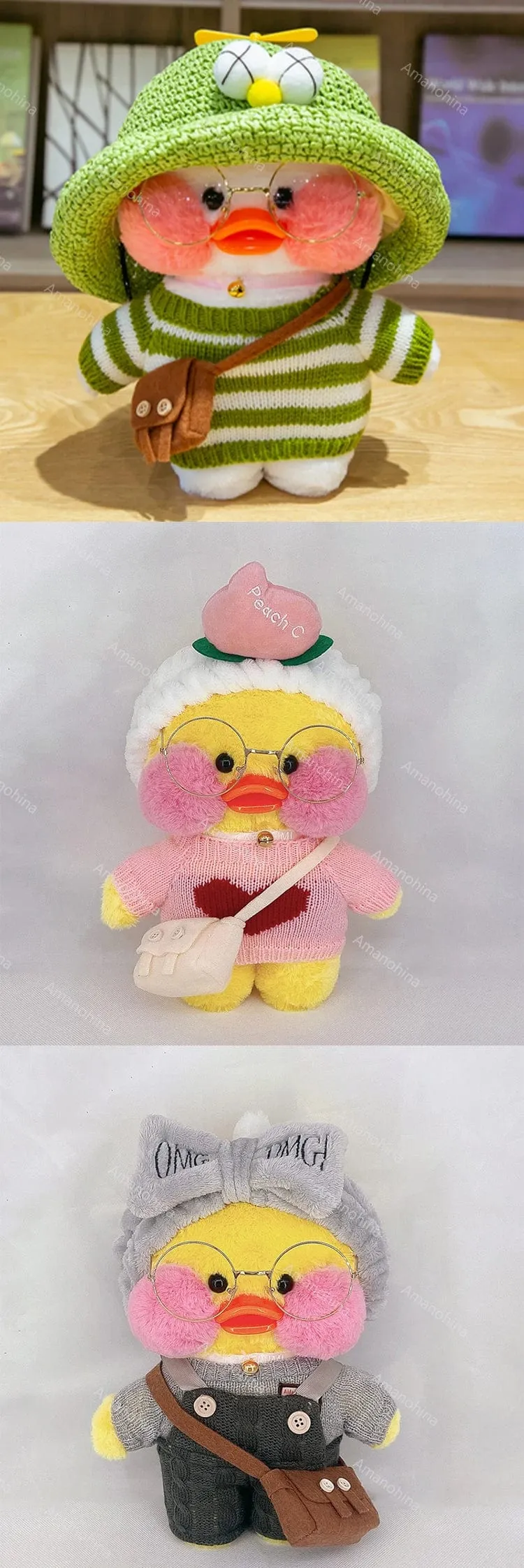 Neues Plüsch, süße Lalafanfan-Ente, Café-Ente, 30 cm, Puppe, Plüschtier, gefüllte weiche Puppe, Kawaii-Tierkissen, Geburtstagsgeschenk für Kinder