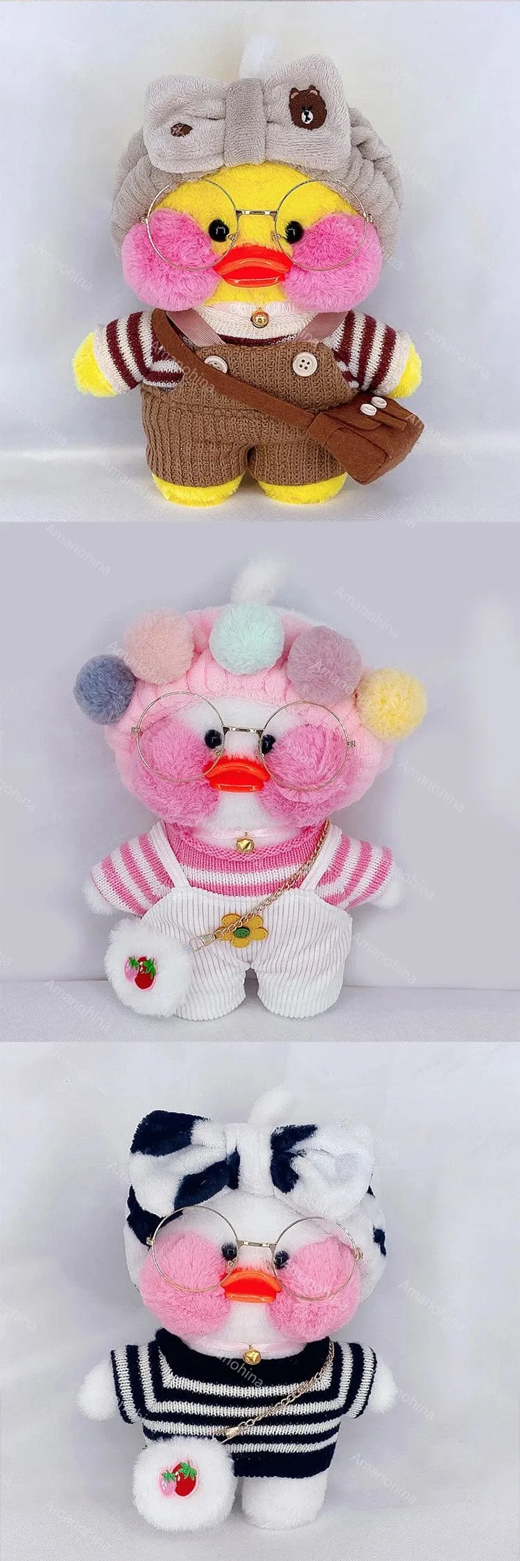 Neues Plüsch, süße Lalafanfan-Ente, Café-Ente, 30 cm, Puppe, Plüschtier, gefüllte weiche Puppe, Kawaii-Tierkissen, Geburtstagsgeschenk für Kinder