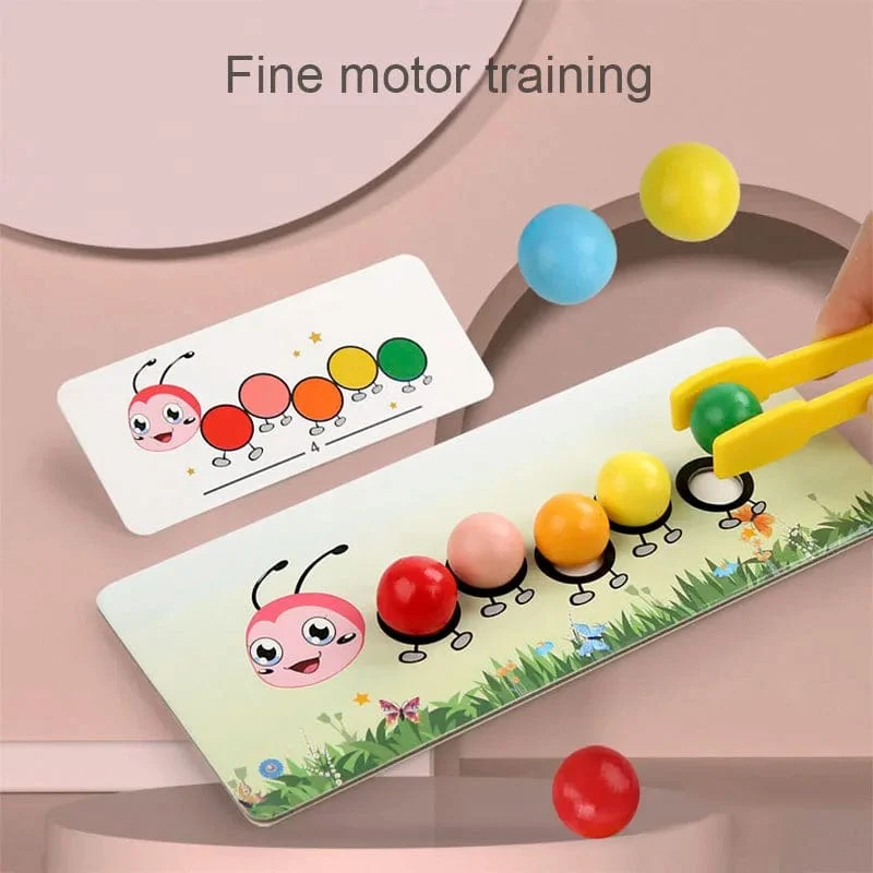 Holzclip-Perlenspiele Montessori-Spielzeug Farbabstimmung Pfarrlernset Feinmotoriktraining Lernspielzeug für Kinder