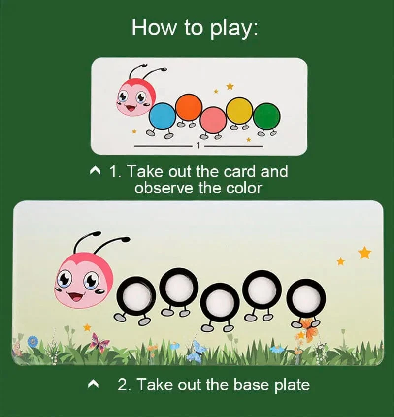 Holzclip-Perlenspiele Montessori-Spielzeug Farbabstimmung Pfarrlernset Feinmotoriktraining Lernspielzeug für Kinder
