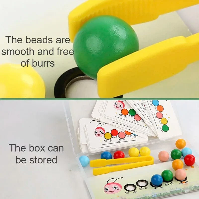 Holzclip-Perlenspiele Montessori-Spielzeug Farbabstimmung Pfarrlernset Feinmotoriktraining Lernspielzeug für Kinder