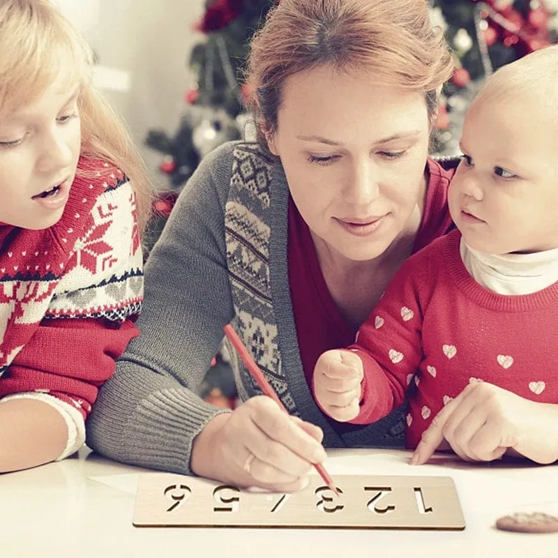 Kinder-Lernspielzeug aus Holz Montessori-Stift-Kontrolltafeln Lernen von Wort-Rechtschreibung, Buchstaben, Zahlen, Rillen, Erkenntnis, Schreibtafel