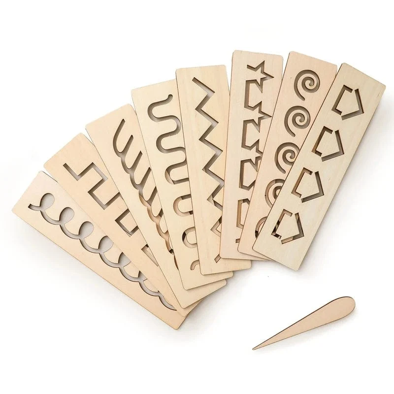 Kinder-Lernspielzeug aus Holz Montessori-Stift-Kontrolltafeln Lernen von Wort-Rechtschreibung, Buchstaben, Zahlen, Rillen, Erkenntnis, Schreibtafel