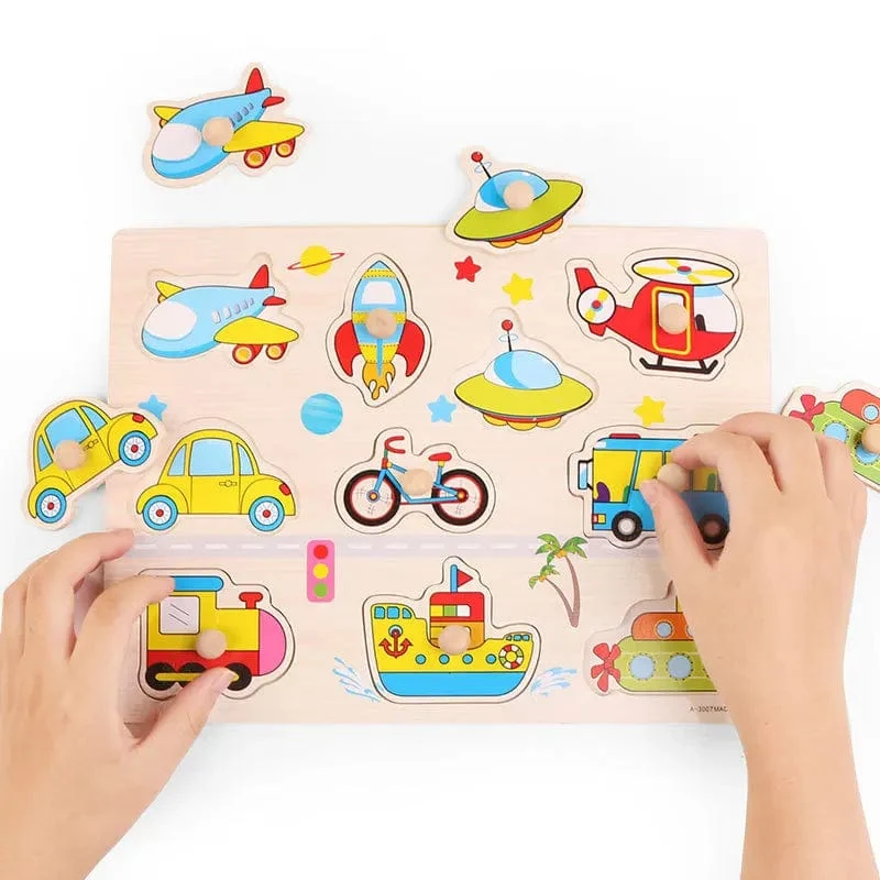 Kinder Holz Nagel Greifen Bord Puzzle Erkenntnis Obst Gemüse Transport Farbe Montessori Frühen Bildung Spielzeug TMZ