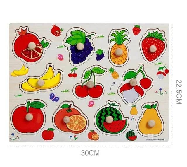 Kinder Holz Nagel Greifen Bord Puzzle Erkenntnis Obst Gemüse Transport Farbe Montessori Frühen Bildung Spielzeug TMZ