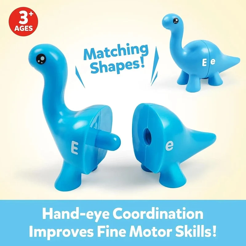 Passende Buchstaben Dinosaurier Spielzeug Doppelseitige ABC Buchstaben Montessori Vorschule Pädagogisches Feinmotorik Spielzeug Geschenk