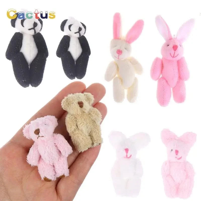 4/4.5/6 cm Mini-Teddybär Plüschtier Joint Bear Cartoon Gefüllte Puppen Langohr-Kaninchen Spielzeug Souvenirs für Kinder Kleine Geschenke