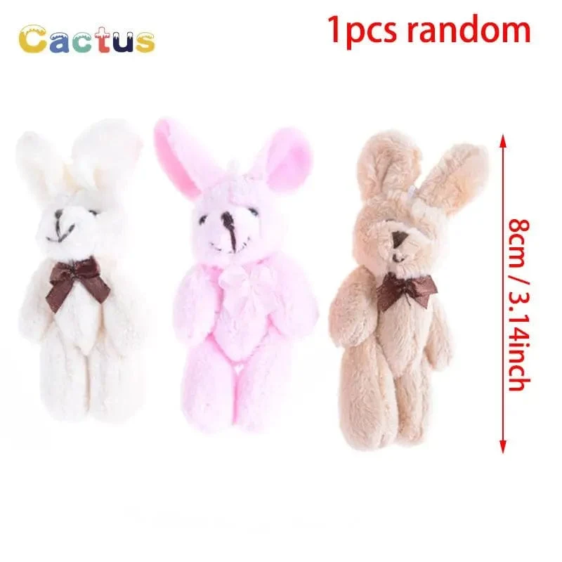 4/4.5/6 cm Mini-Teddybär Plüschtier Joint Bear Cartoon Gefüllte Puppen Langohr-Kaninchen Spielzeug Souvenirs für Kinder Kleine Geschenke