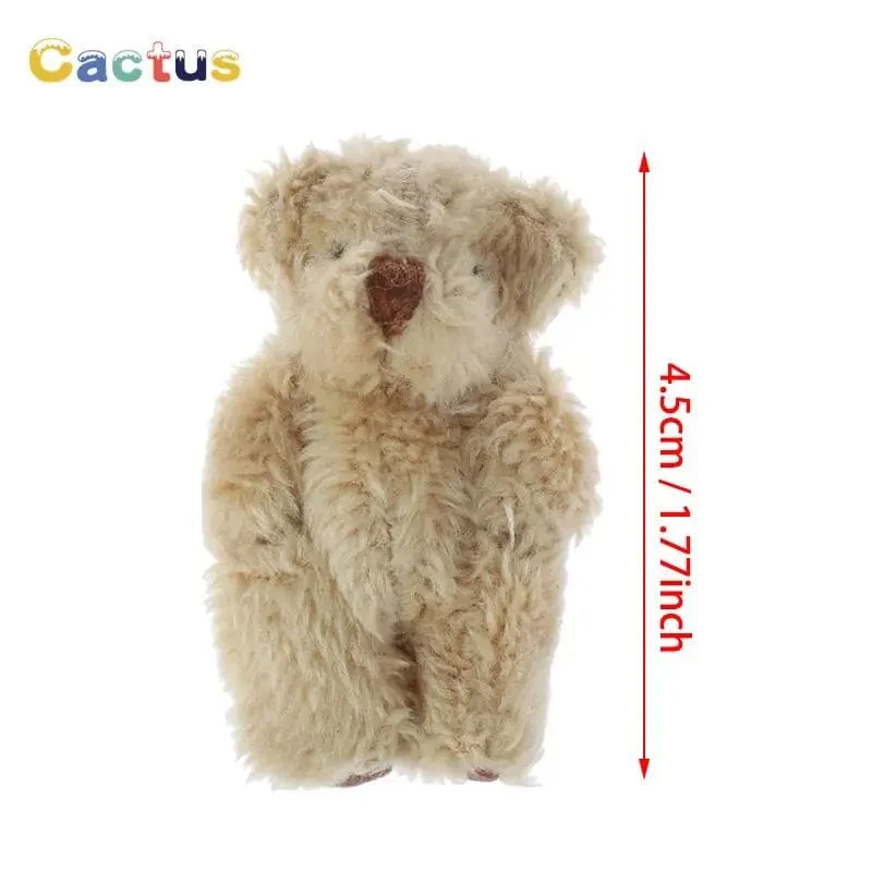 4/4.5/6 cm Mini-Teddybär Plüschtier Joint Bear Cartoon Gefüllte Puppen Langohr-Kaninchen Spielzeug Souvenirs für Kinder Kleine Geschenke