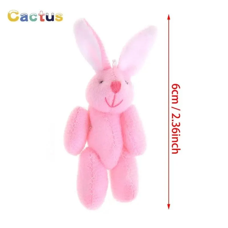 4/4.5/6 cm Mini-Teddybär Plüschtier Joint Bear Cartoon Gefüllte Puppen Langohr-Kaninchen Spielzeug Souvenirs für Kinder Kleine Geschenke