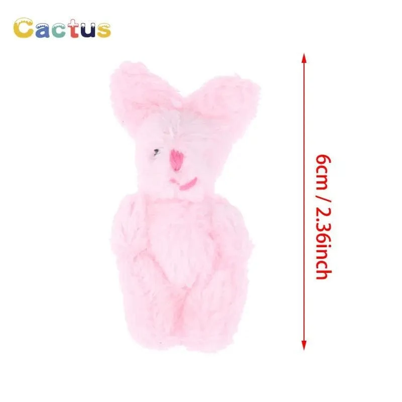 4/4.5/6 cm Mini-Teddybär Plüschtier Joint Bear Cartoon Gefüllte Puppen Langohr-Kaninchen Spielzeug Souvenirs für Kinder Kleine Geschenke