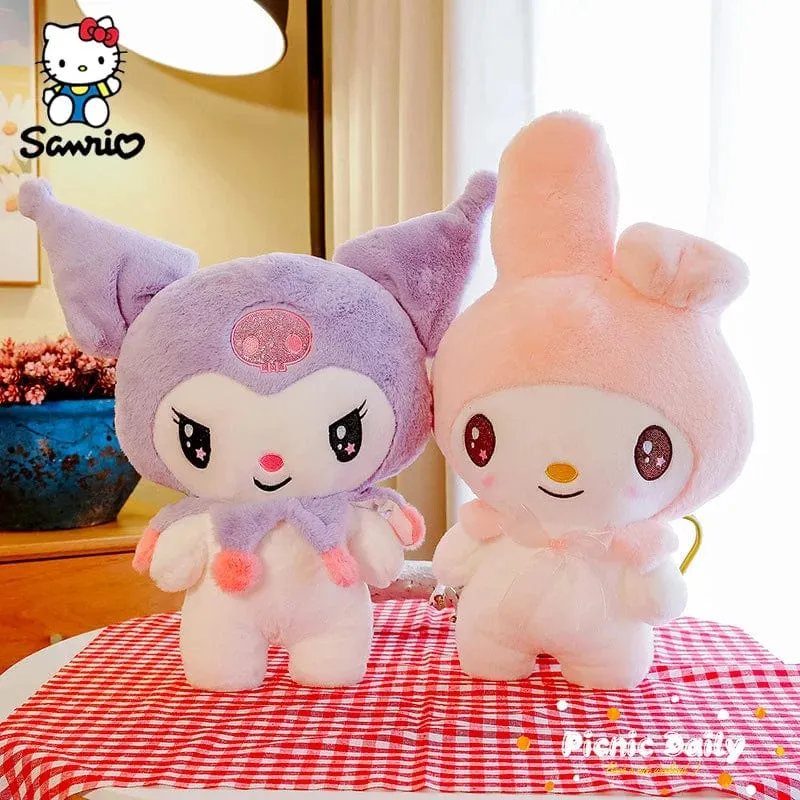 Kawaii Sanrio Plüschtiere 25 cm Kuromi My Melody Plüschtiere Puppen Süße Sanrio Merch Cartoon Anime Gefüllte Plüschtiere Geburtstagsgeschenke