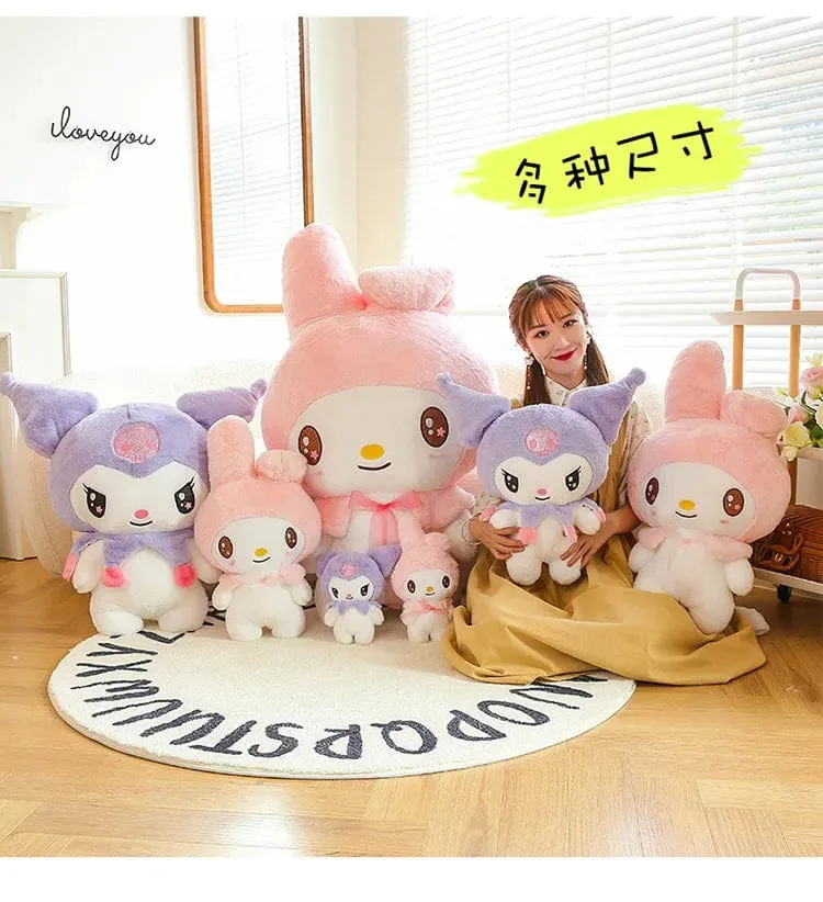 Kawaii Sanrio Plüschtiere 25 cm Kuromi My Melody Plüschtiere Puppen Süße Sanrio Merch Cartoon Anime Gefüllte Plüschtiere Geburtstagsgeschenke