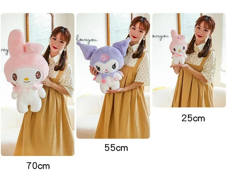 Kawaii Sanrio Plüschtiere 25 cm Kuromi My Melody Plüschtiere Puppen Süße Sanrio Merch Cartoon Anime Gefüllte Plüschtiere Geburtstagsgeschenke