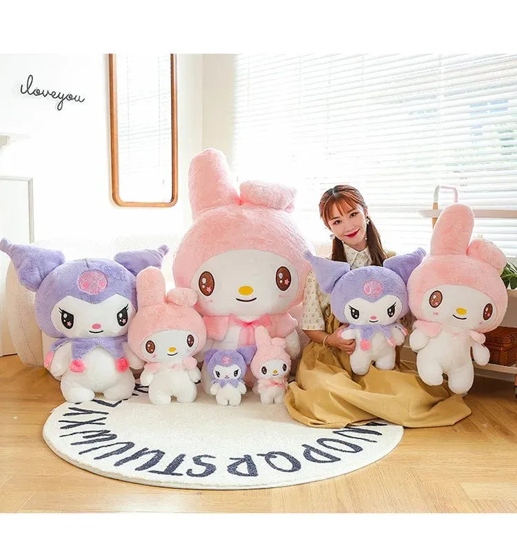 Kawaii Sanrio Plüschtiere 25 cm Kuromi My Melody Plüschtiere Puppen Süße Sanrio Merch Cartoon Anime Gefüllte Plüschtiere Geburtstagsgeschenke