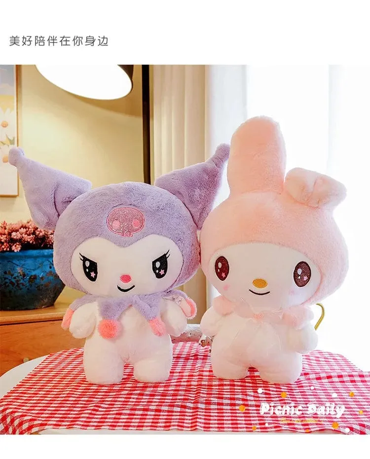Kawaii Sanrio Plüschtiere 25 cm Kuromi My Melody Plüschtiere Puppen Süße Sanrio Merch Cartoon Anime Gefüllte Plüschtiere Geburtstagsgeschenke