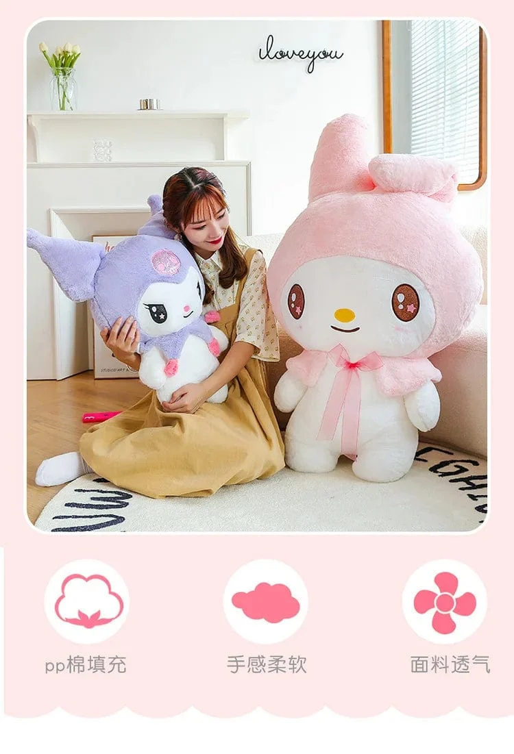 Kawaii Sanrio Plüschtiere 25 cm Kuromi My Melody Plüschtiere Puppen Süße Sanrio Merch Cartoon Anime Gefüllte Plüschtiere Geburtstagsgeschenke