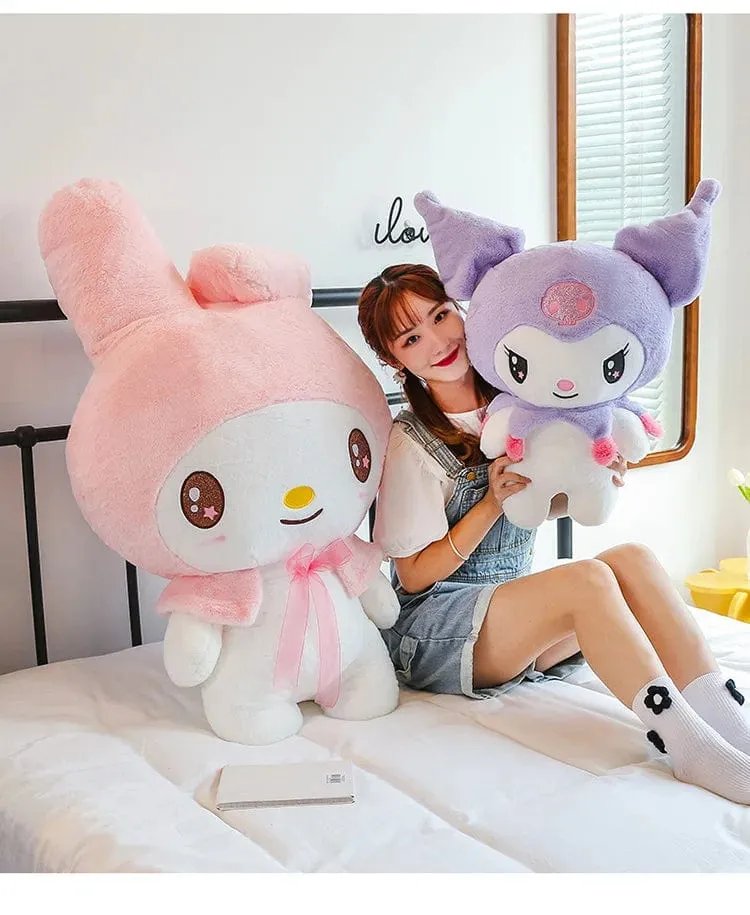 Kawaii Sanrio Plüschtiere 25 cm Kuromi My Melody Plüschtiere Puppen Süße Sanrio Merch Cartoon Anime Gefüllte Plüschtiere Geburtstagsgeschenke