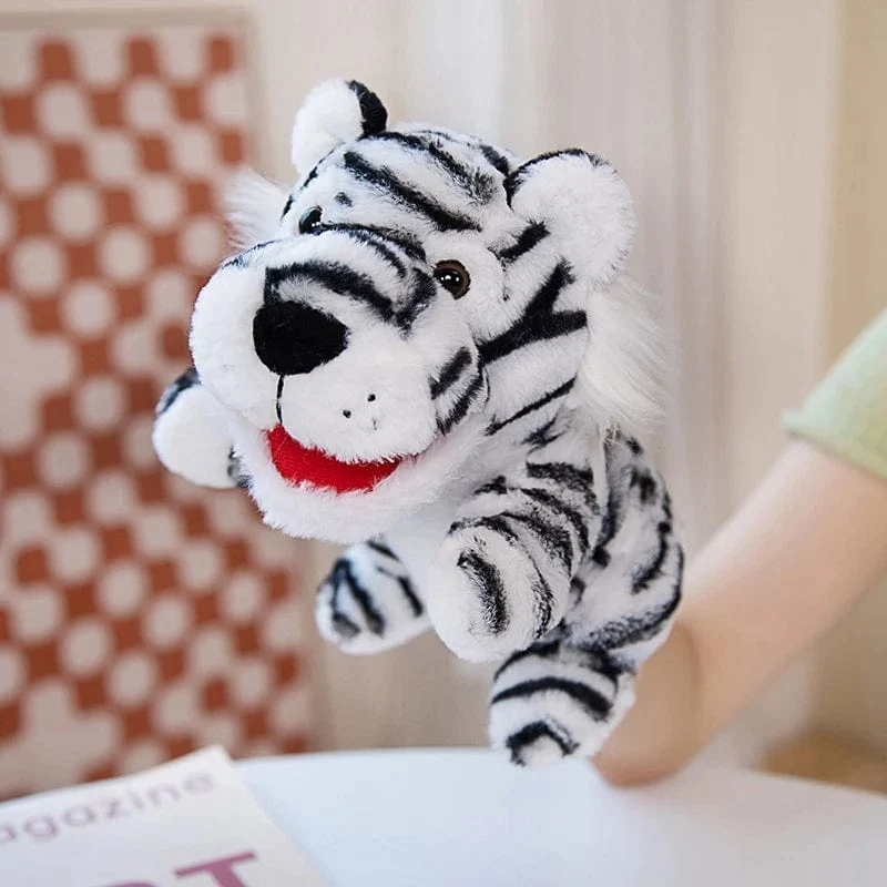 30 Arten gefüllte Plüschtiere Spielzeug Hand Finger Story Puppe süße Puppen pädagogische Babys Ente Lamm Kuh Hund Pferd Kinder Geschenk