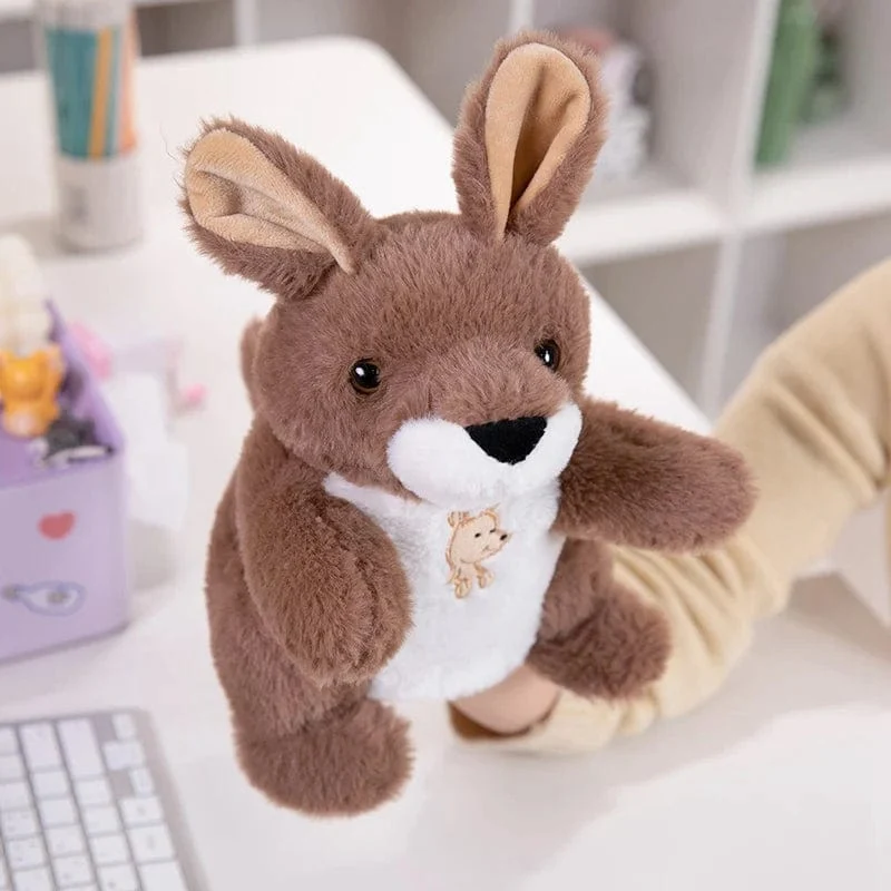 30 Arten gefüllte Plüschtiere Spielzeug Hand Finger Story Puppe süße Puppen pädagogische Babys Ente Lamm Kuh Hund Pferd Kinder Geschenk