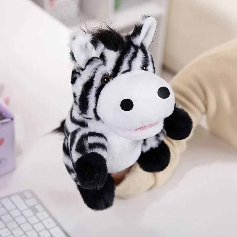 30 Arten gefüllte Plüschtiere Spielzeug Hand Finger Story Puppe süße Puppen pädagogische Babys Ente Lamm Kuh Hund Pferd Kinder Geschenk