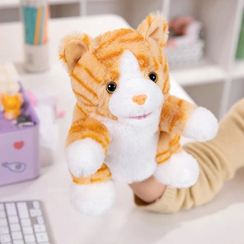 30 Arten gefüllte Plüschtiere Spielzeug Hand Finger Story Puppe süße Puppen pädagogische Babys Ente Lamm Kuh Hund Pferd Kinder Geschenk