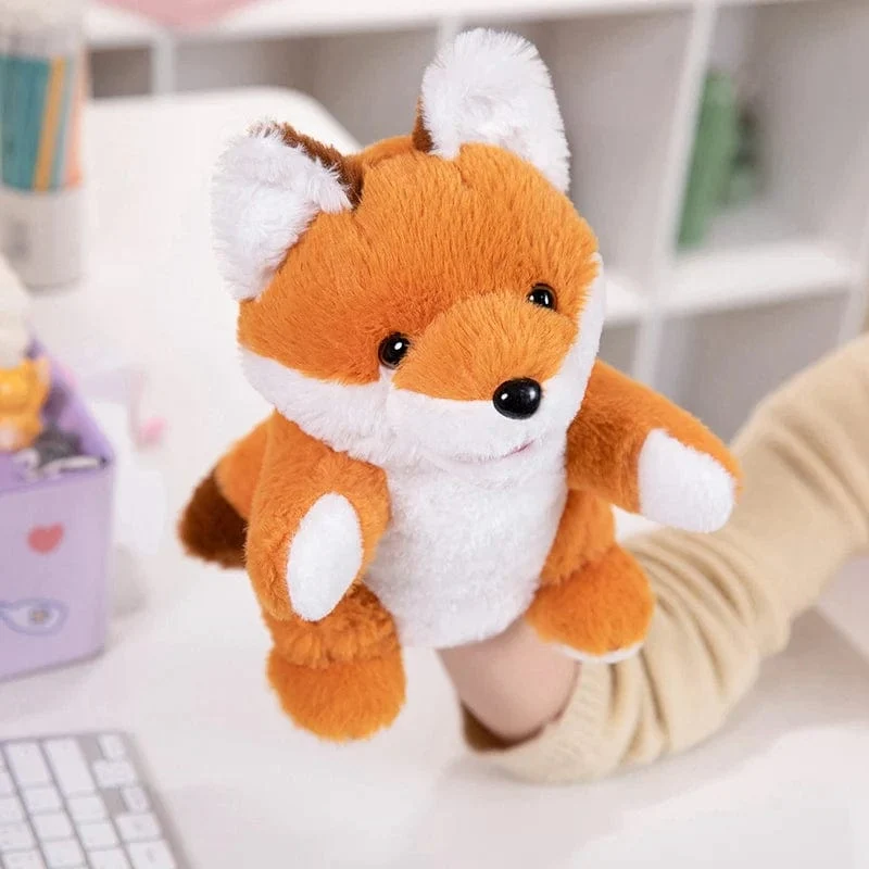 30 Arten gefüllte Plüschtiere Spielzeug Hand Finger Story Puppe süße Puppen pädagogische Babys Ente Lamm Kuh Hund Pferd Kinder Geschenk