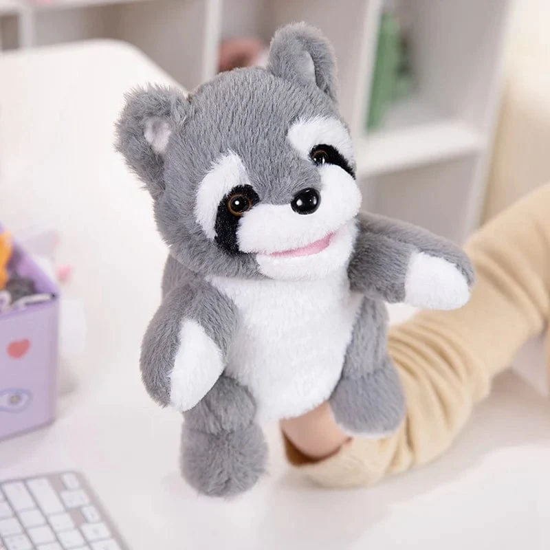 30 Arten gefüllte Plüschtiere Spielzeug Hand Finger Story Puppe süße Puppen pädagogische Babys Ente Lamm Kuh Hund Pferd Kinder Geschenk